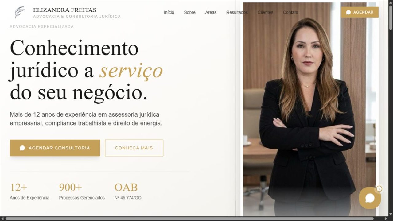 Página inicial do projeto Elizandra Freitas Advocacia